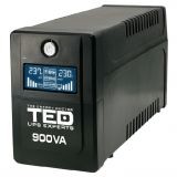 UPS 900VA/500W LCD Line Interactive AVR 2 schuko USB Management TED Electric TED003942 DZ088390 - imagine 4